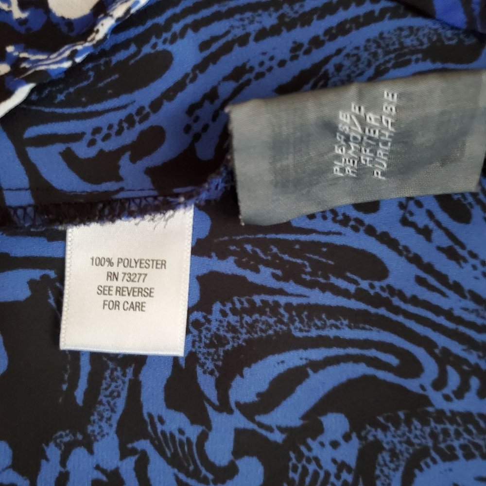 Dana Buchman Women's Paisley Long Sleeve V-Neck Metropolitan Chic Blouse Size 12 - Picture 13 of 13